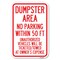 Signmission No Parking Within 50 Ft Unauthorized Ve Heavy-Gauge Aluminum Sign, 12" x 18", A-1218-23638 A-1218-23638 - alternate 1